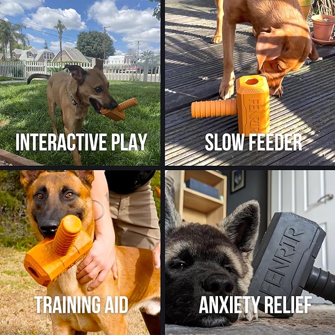 Fenrir Hammer Dog Chew Toy Strong Rubber Stuffable Enrichment Toy for Chewers