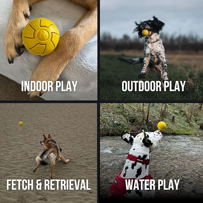 Fenrir High Bouncing Durable Yellow Rubber Knattle Dog Ball